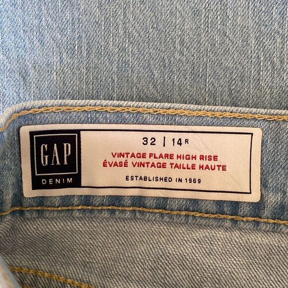 Gap Vintage Flare High Rise Light Wash Denim Jeans - Picture 8 of 15